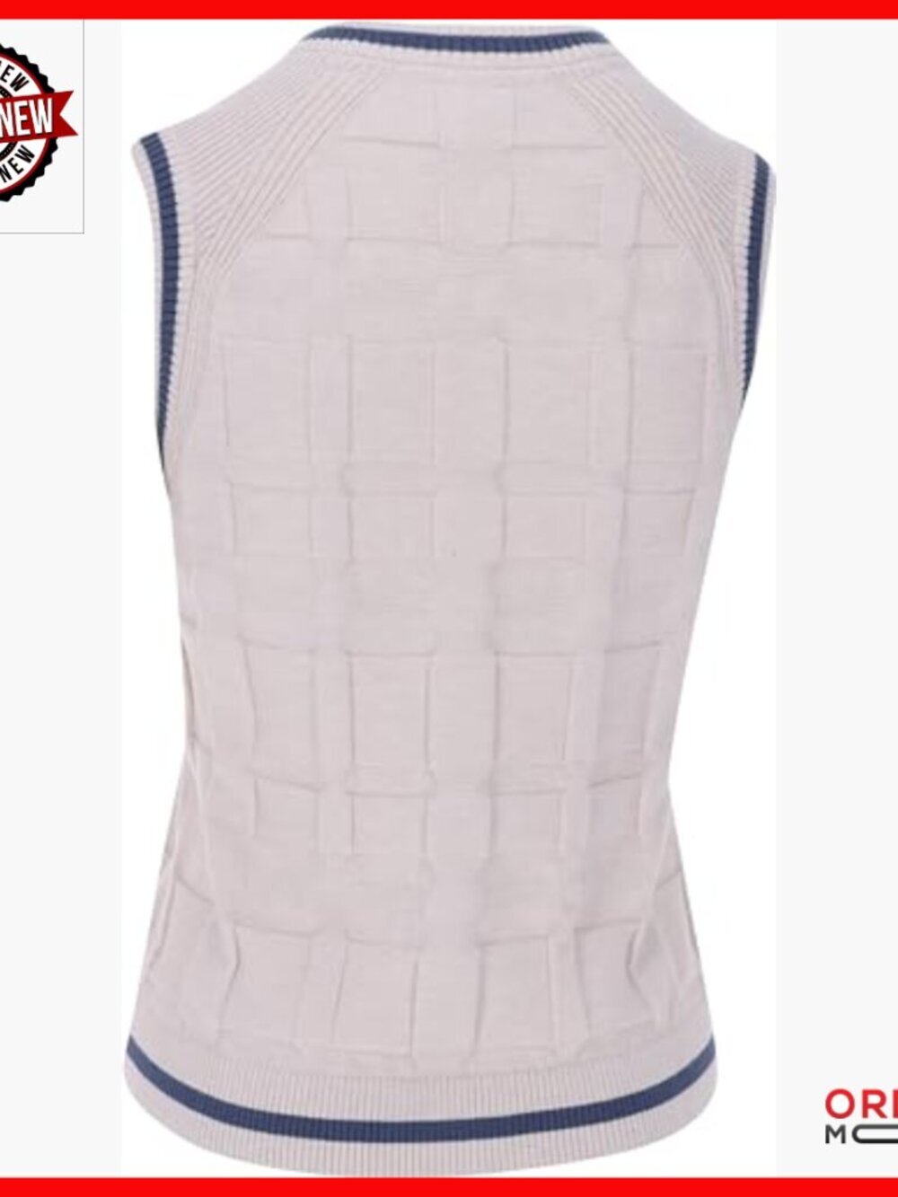 Cotton Blend Sweater Vest, Regular Fit, Golf & Active Wear - Picture 2 of 5